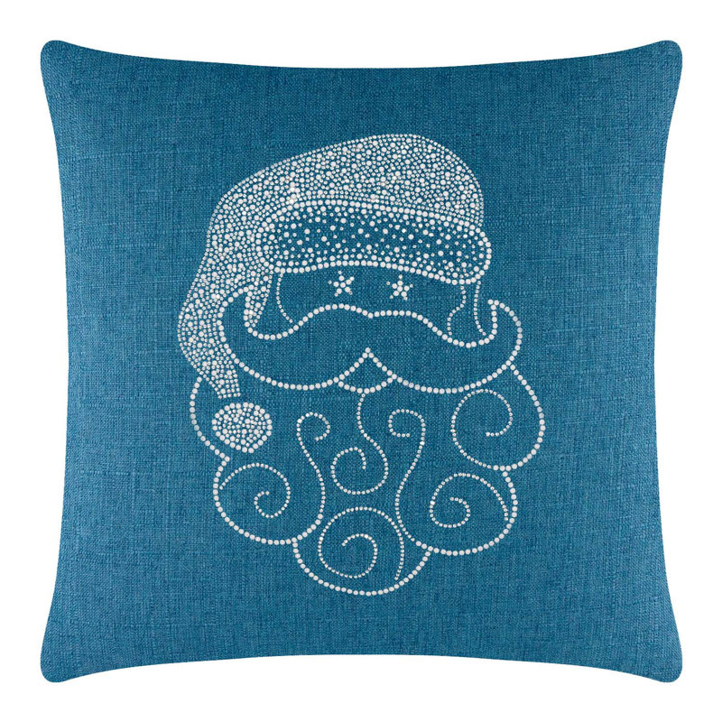 Coussin Sparkles Home Conception de Noël des Fêtes | Insertion de plumes | Lavable à la machine, Carré 16 po, Royal