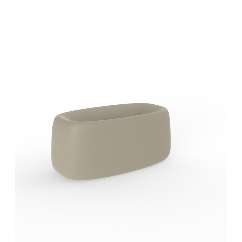 Jardiniere Lacquered Polyethylene Pot Planter, 11.5" H x 24.75" W x 12.5" D, Ice