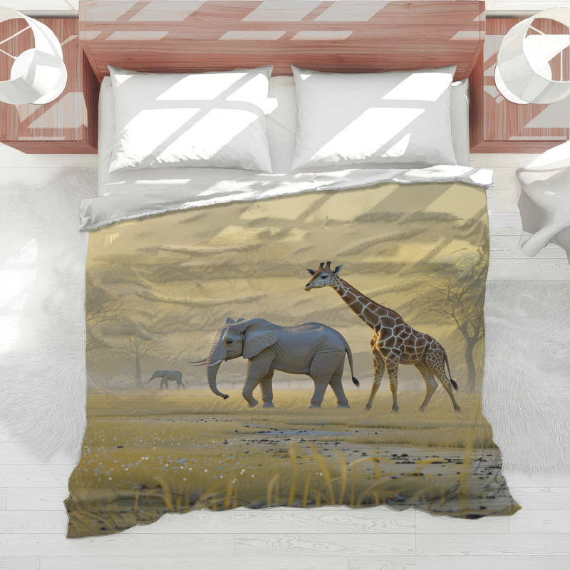 Édredon éléphant et girafe safari, Simple extra long