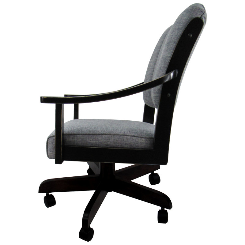 Chaise pivotante en bois Miriam, Noir, Gris