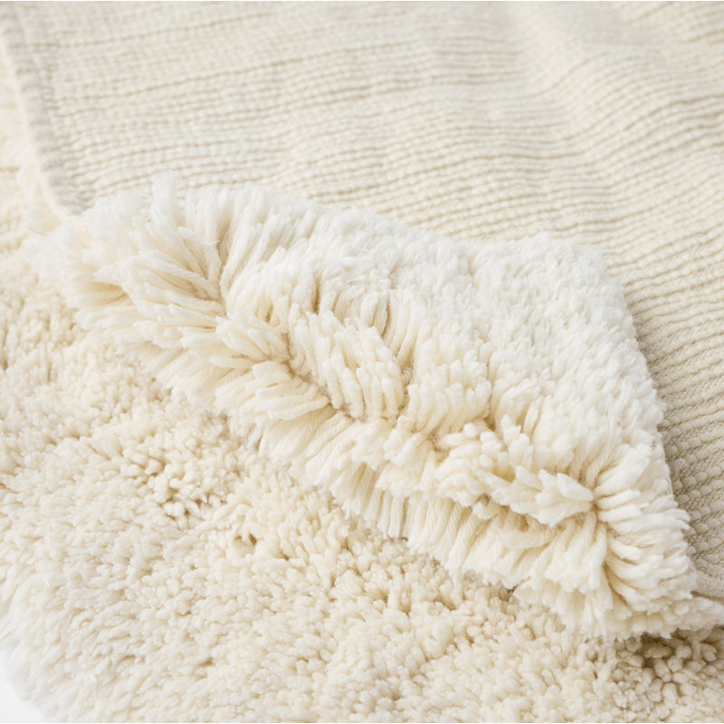 Shag Bath Rug, Undyed, 50" L x 30" W