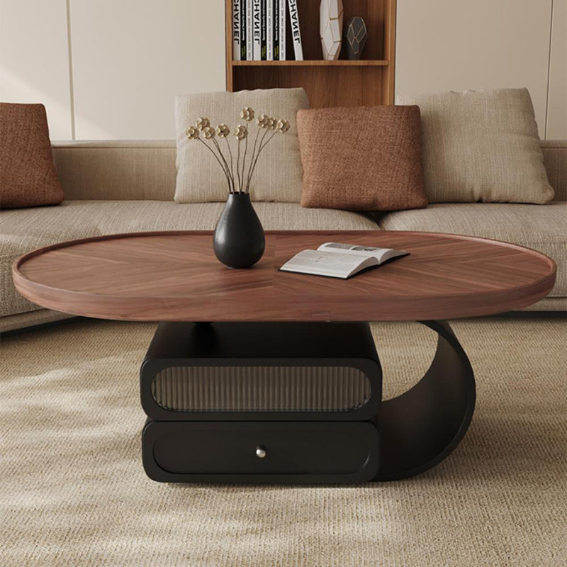 Oval coffee table, H 16,5 po x L 43,3 po x l 23,6 po
