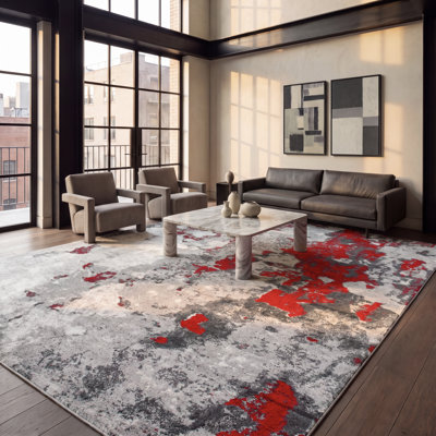 Tapis rouge / gris Brisson