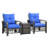 Ensemble de conversation en rotin de trois articles avec coussins