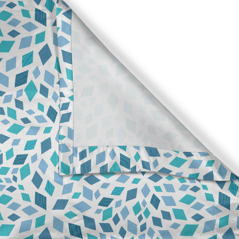 Rideau à œillets décoratif à 2 panneaux East Urban Home sarcelle, 50 po x 96 po, bleu ardoise turquoise, L 50 po x L 108 po