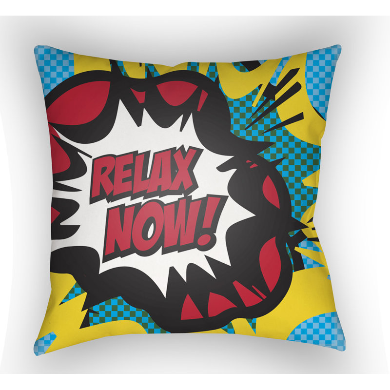 Warhol Relax Now Indoor/Outdoor Throw Pillow, 18" H x 18" W x 4" D