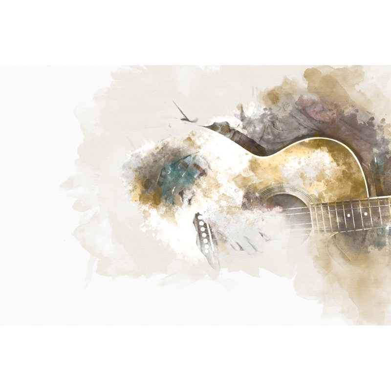 Thildy man jouer de la guitare sur toile, H 20 po x l 30 po