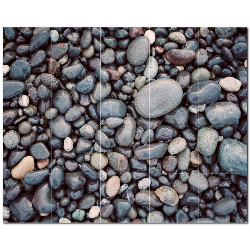 Rocks Photo 12'' x 12'' Satin Ceramic Decorative Mural