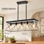 5-light farmhouse linear kitchen island chandelier with white finish