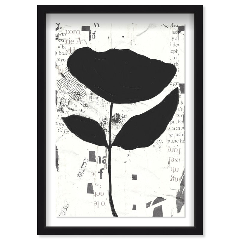 Single Tulip Print by Oliver Gal, 17.5"H x 25.5"W, Black Shadowbox