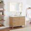 Siena 48" Single Bathroom Vanity with Grain White Engineered Stone Countertop with Mirror