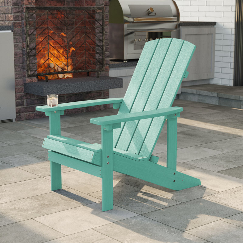 Bernhardine Hips Weather Resistant Adirondack Chair, Vert pomme