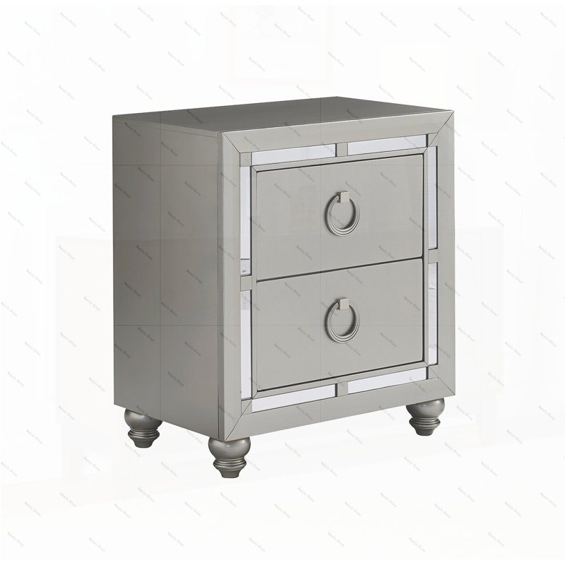 Table de chevet argentée CHLOE GEMSTONE