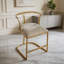 Fauteuil d'appoint, structure en fer doré chaud, assise compacte de 27 pouces pour le bureau de salle à manger de la chambre à coucher