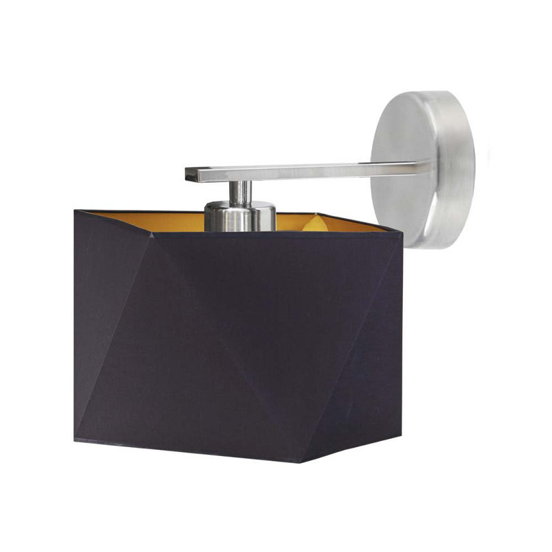 Woodford Steel Armed Sconce, Black, Silver