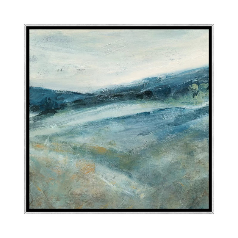 «Distant Shadows II» par Carol Robinson - reproduction d'art, Toile avec cadre argenté, H 18 po x l 18 po x 1,5 po, Aucun mat
