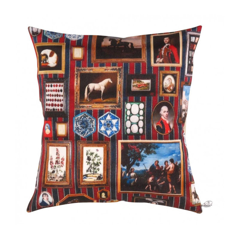 Pure Silk Throw Square Pillow Cover & Insert, Brown/Blue/Green/Red