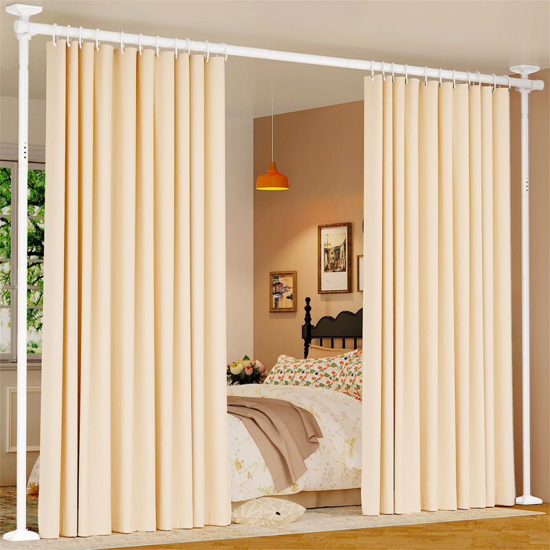 White Adjustable 71cm to 305cm Tension Rod