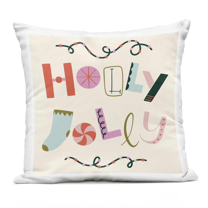 Coussin d'extérieur Holly Jolly Eclectic Holiday Design par Sazerelli Designs