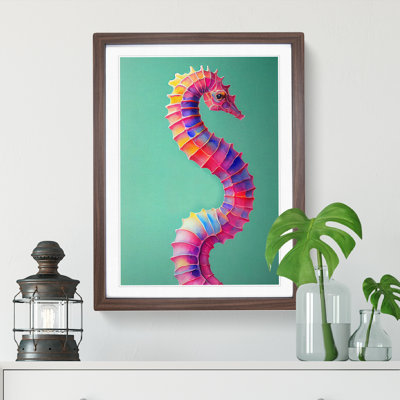 Seahorse In Colour No.3 - Single Picture Frame Painting