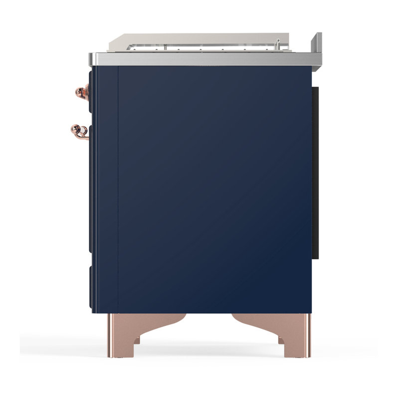 Majestic III Series 48 Inch Dual Fuel Range with 5 Sealed Burners, Griddle, Frenchtop in Glossy Black (Natural Gas, Burnished Trim)