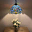Luminaire suspendu en forme de libellule en verre coloré Tiffany DEL inclus l 12 po x P 12 po x H 60 po-1352655266