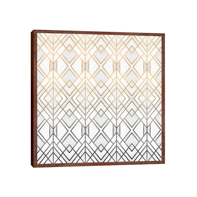 Geo by Elisabeth Fredriksson - Print on Canvas, 66.04 cm H x 66.04 cm W, Brown Floater Framed