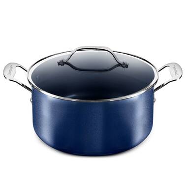 GRANITESTONE Classic Blue 14 in. Aluminum Ultra-Durable Diamond Infused  Family Skillet with Helper Handle 7074 - The Home Depot