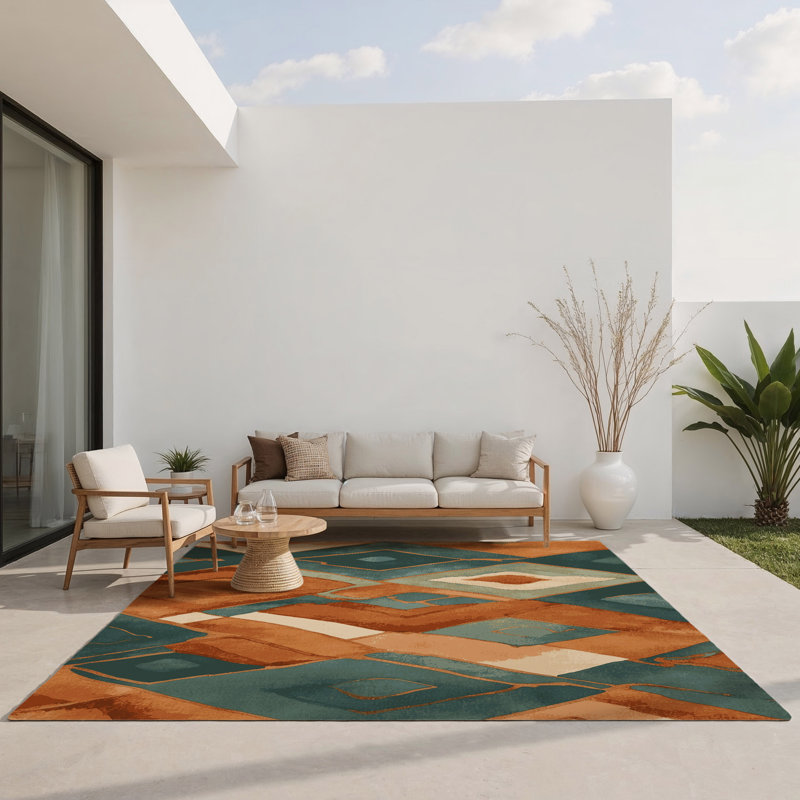Tapis intérieur et extérieur Verdant Voyage, Rectangle 1 pi 6 po x 2 pi 6 po