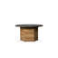 Universal Teak 48" Hexagonal Fire Table With Faux Concrete Top