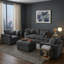 Ensemble de canapé rembourré 4 pièces avec fauteuils d'appoint, pouf amovible et coussins-692297852
