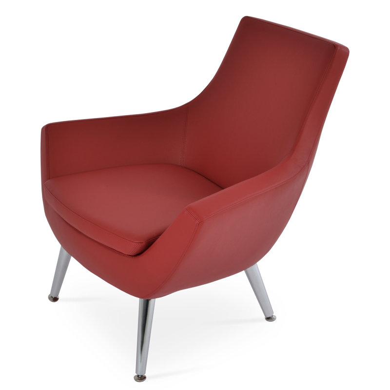 Méridienne Rebecca, Similicuir rouge