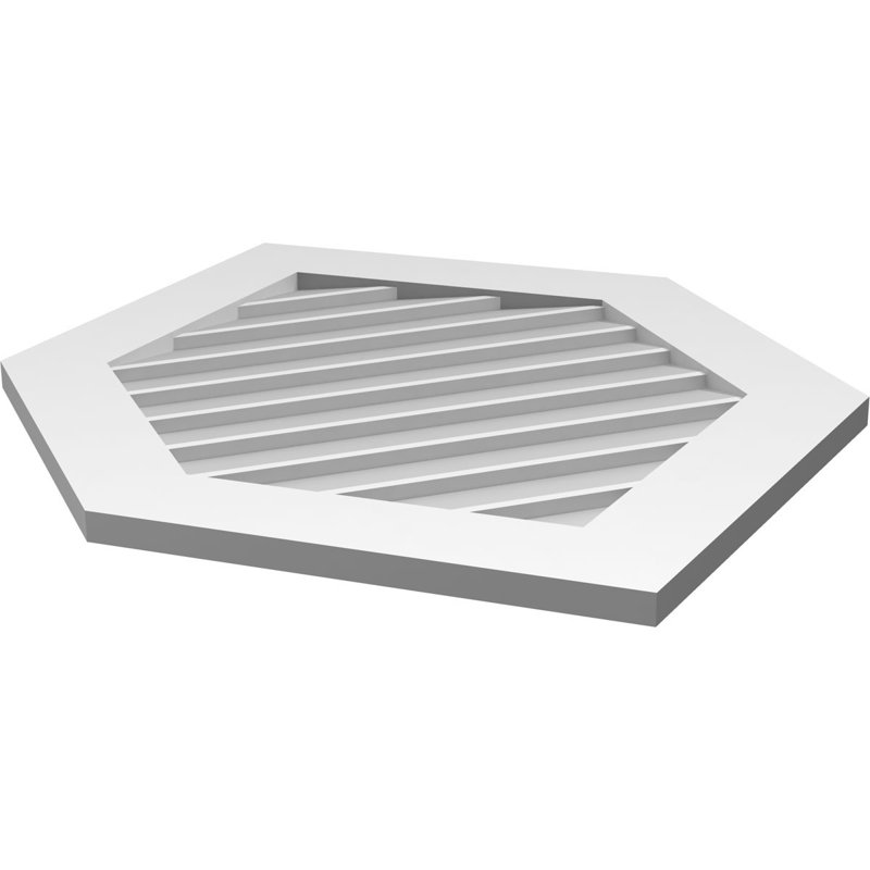 Ventilé vertical à pignon vertical en uréthane 10/12, H 1 po x l 26 po x L 36 po