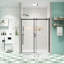 Porte de douche de salle de bain coulissante trempée 5/16 po - noir mat, système de verre lisse et silencieux