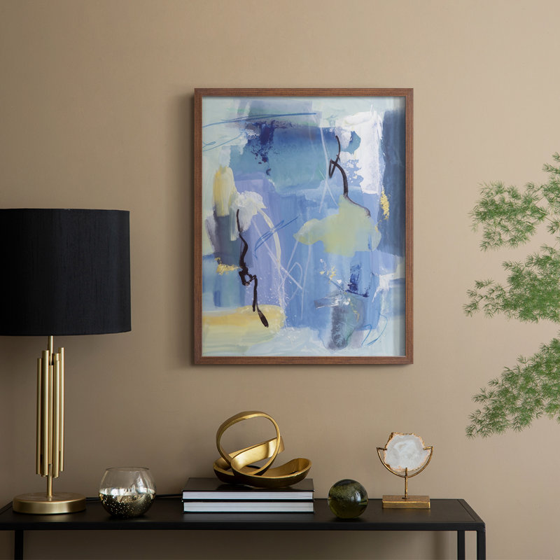 «The Whispering Sea I», reproduction encadrée - bois massif, Noyer, H 15 po x l 12 po