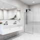 Meridian 34" W x 74" H Fixed Framed Shower Screen with 3/8" Glass