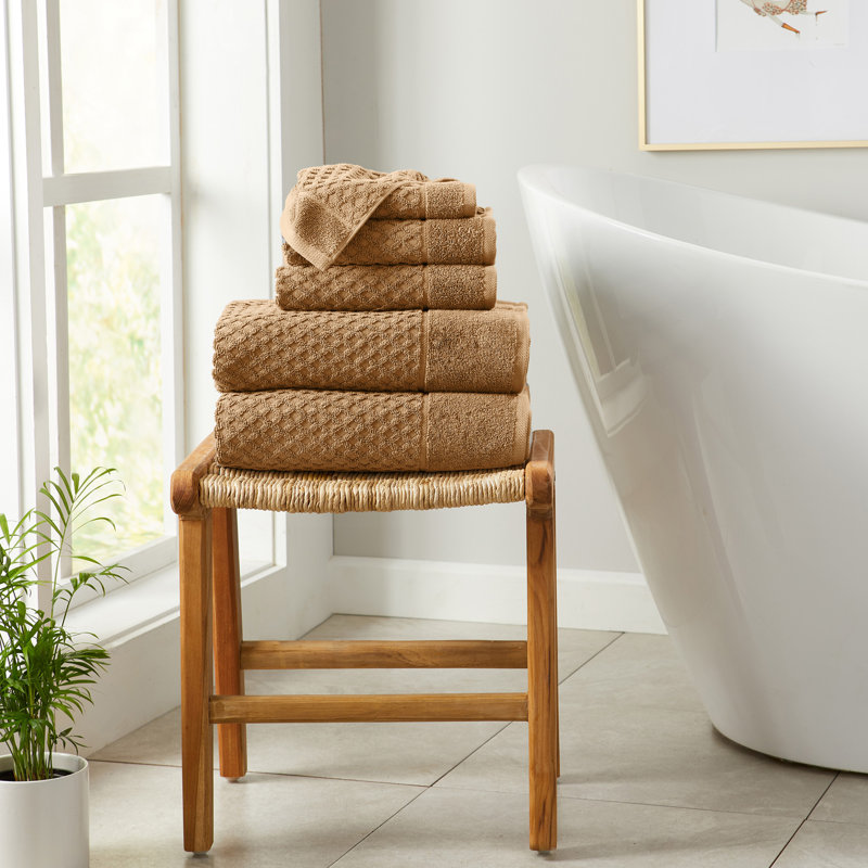 Ensemble de serviettes 100% coton ultra doux et absorbant, Moka, Ensemble de serviettes 6 pièces