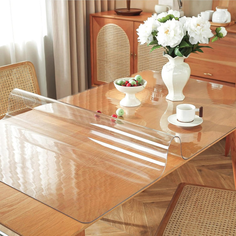 Clear Table Protector 60 x 120 cm, Thick Plastic Table Cover, Table Protector