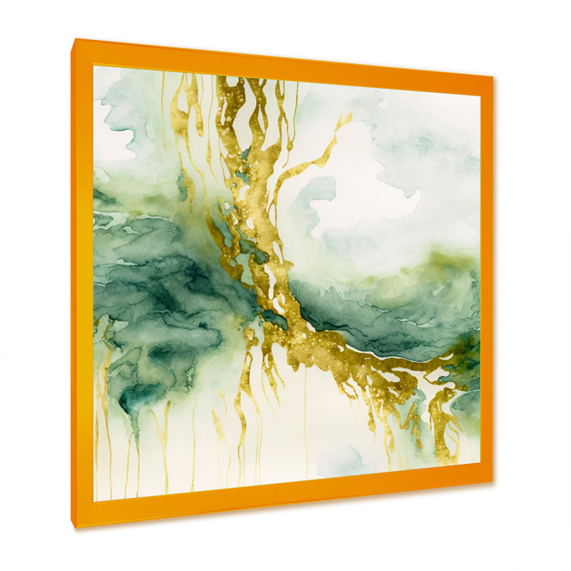 " Awakenings In Spanish Moss V ", 16" W x 16" H, Gold Picture Frame Canvas