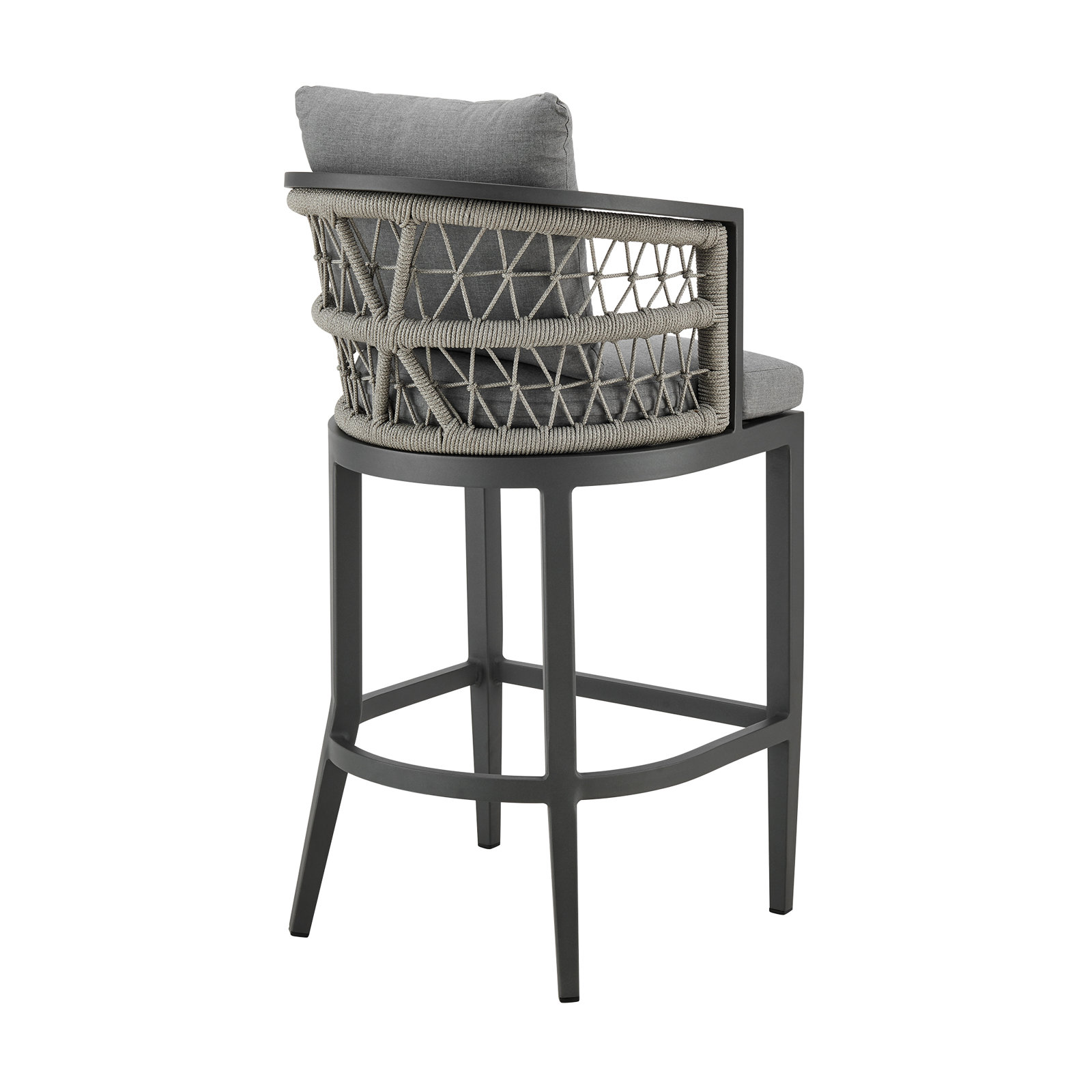 Harleigh Metal Outdoor Bar Stool with Cushion, 30"