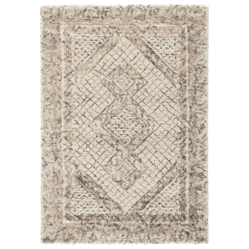 Conroy Hand Tufted Wool Geometric Rug, Rectangle 2' x 3'