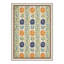 Tapis floral ivoire / orange lavable à la machine avec envers antidérapant-2005007276