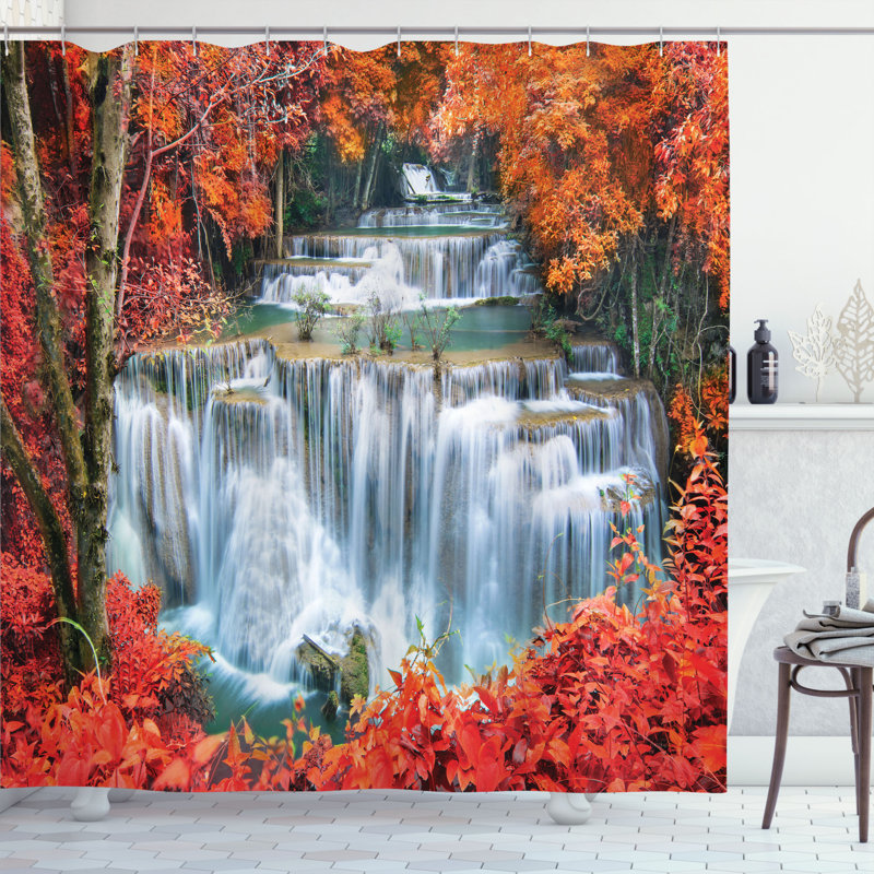 Shower Curtain with Hooks Included, 69" W x 75" L