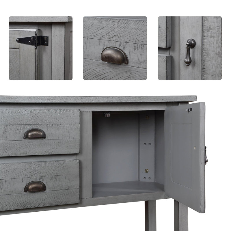 Aevin 48.03'' Solid Wood Sideboard, Antique Grey