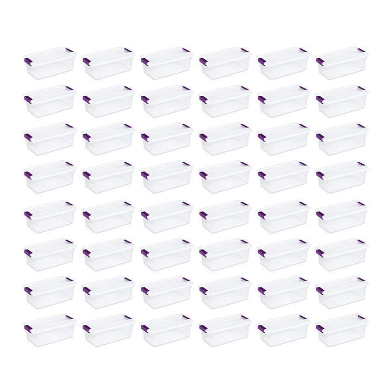 Sterilite 6 Quart Plastic ClearView Latch Box Storage Container Tote, 48 Pack