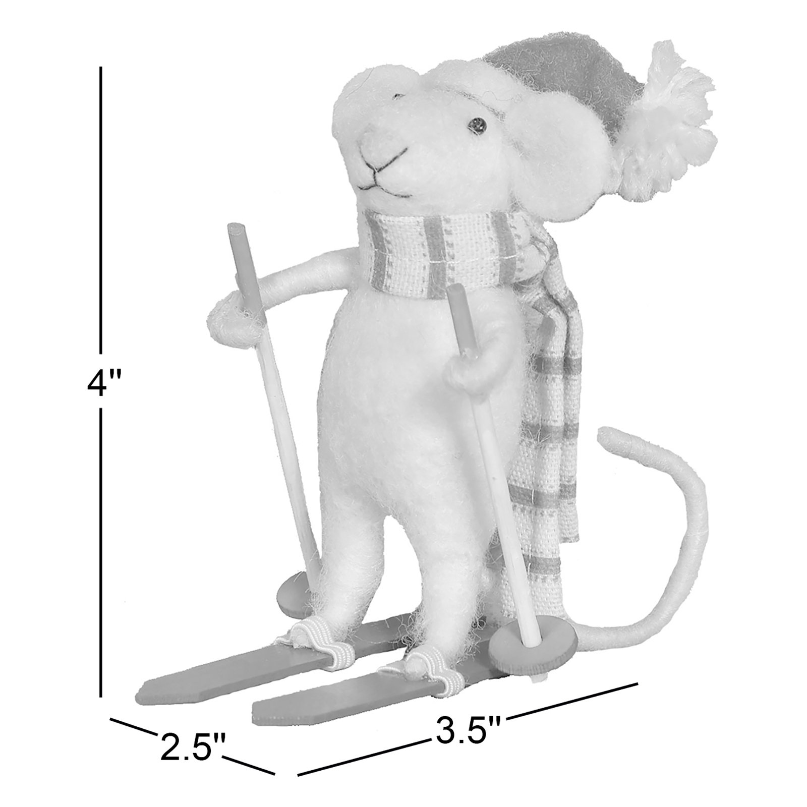 Skier Mouse Ornament Hanging Figurine Ornament