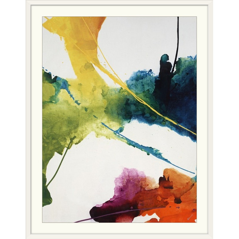 «Celestial V», reproduction de peinture à l'aquarelle, Impression encadrée, H 24 po x l 20 po x P 1 po, Blanc