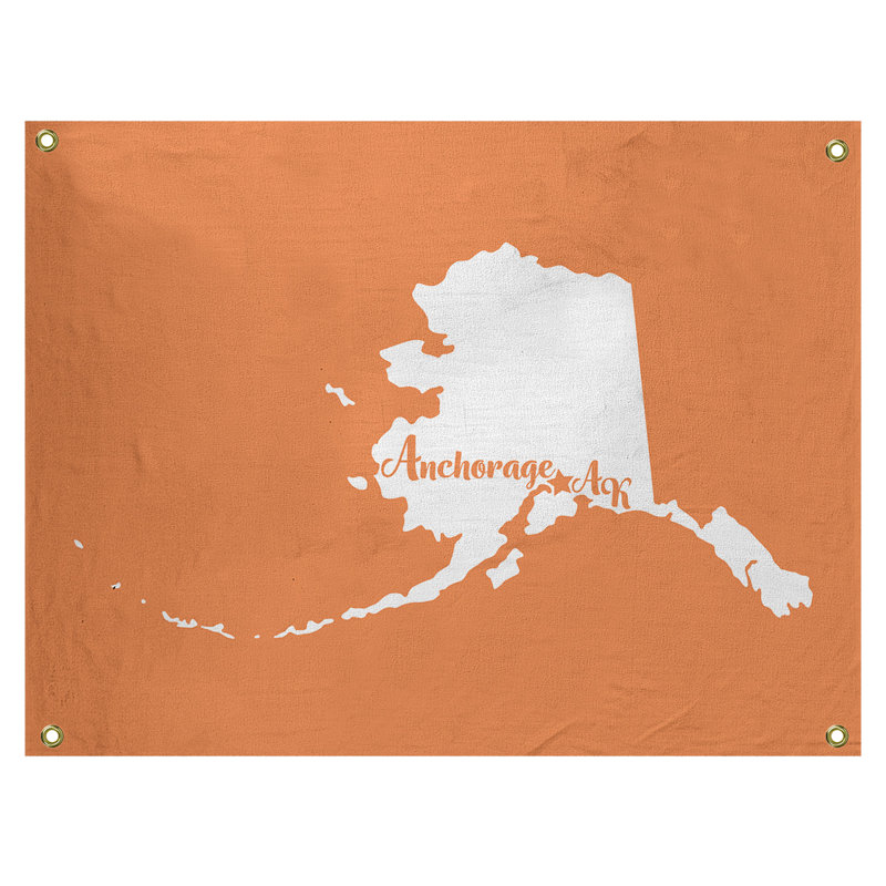 Tapisserie murale alaska ancrage, H 26 po x l 36 po, Orange