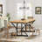 Rustic Rectangular Kitchen Table with X-Trestle Metal Legs-1834152733-1834152730