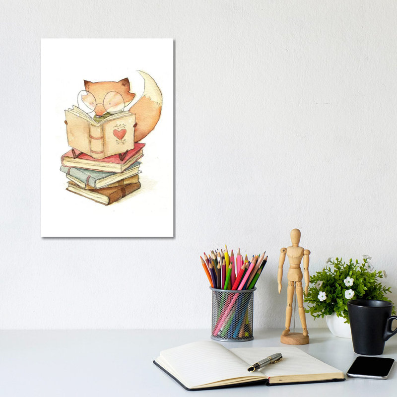 Book Lover by Mike Koubou - Wrapped Canvas Gallery-Wrapped Canvas Giclée, 20.32 cm H x 30.48 cm W
